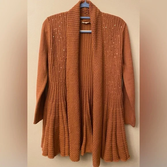 Soft Surroundings Rust Cardigan Sweater - Picture 1 of 11